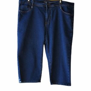 Womens Dark Blue Jean ABM Jean co. Cropped Denim Jean Capri Pants